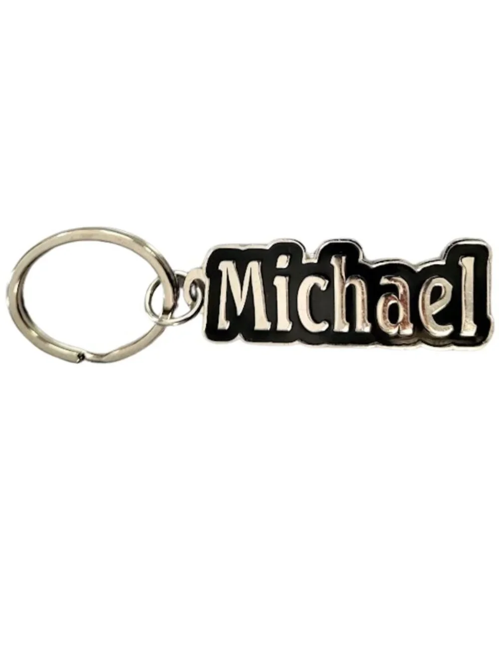 SWIBCO NW0T Black Silver Galaxy Keychain Silver Metal Personalized Name MICHAEL